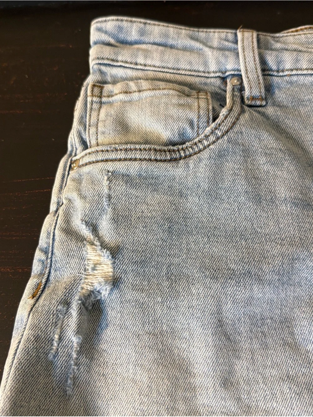 Kut from the Kloth Jane High Rise Long Short Distressed Size 00 Frayed Hem
